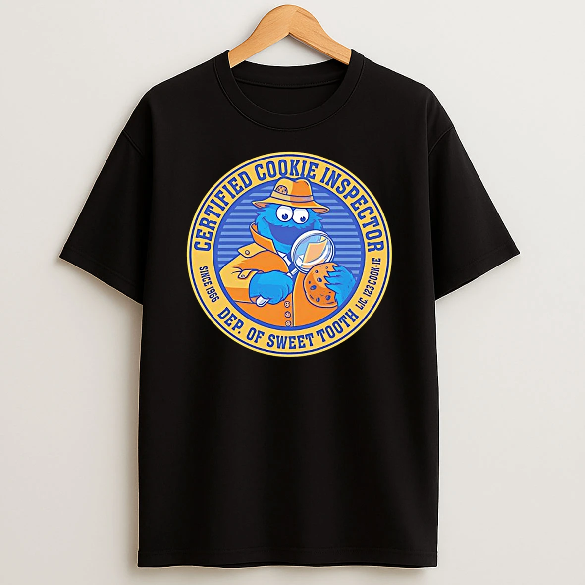 Cookie Monster Certified Cookie Inspector Dep Of Sweet Tooth Since 1966 Shirts