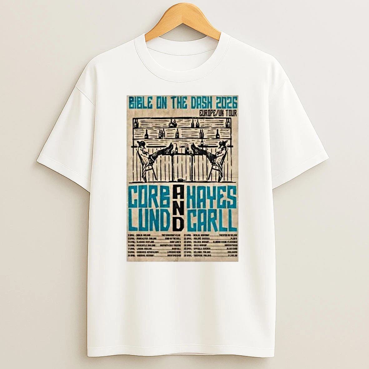 Corb Lund And Hayes Carll Bible On The Dash Europe Uk 2026 Shows Shirts