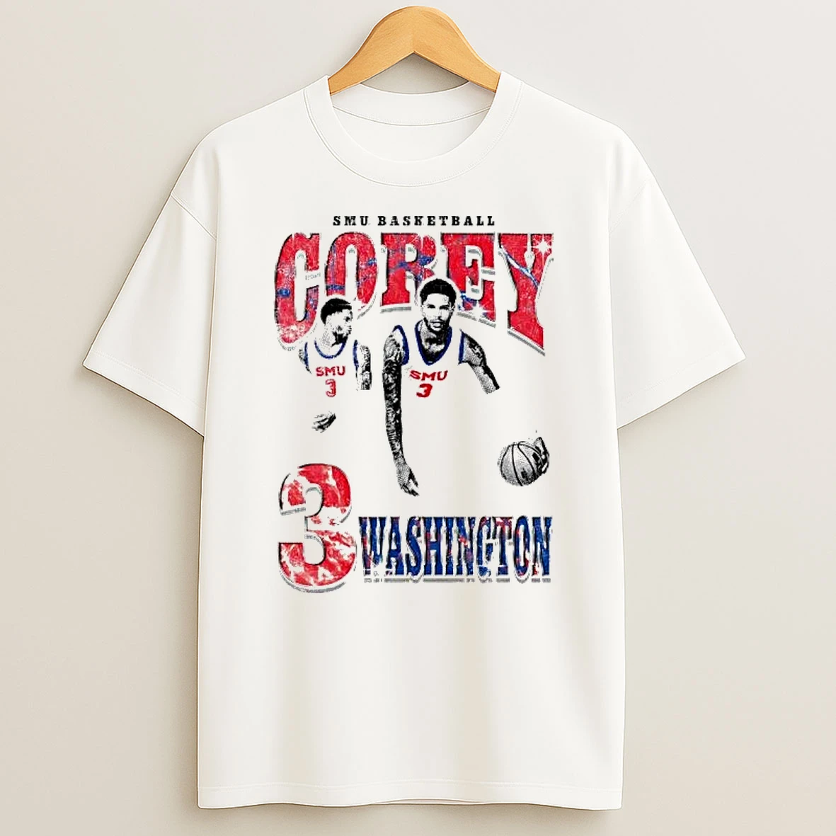 Corey Washington 90s Graphic Smu Mustangs Shirts