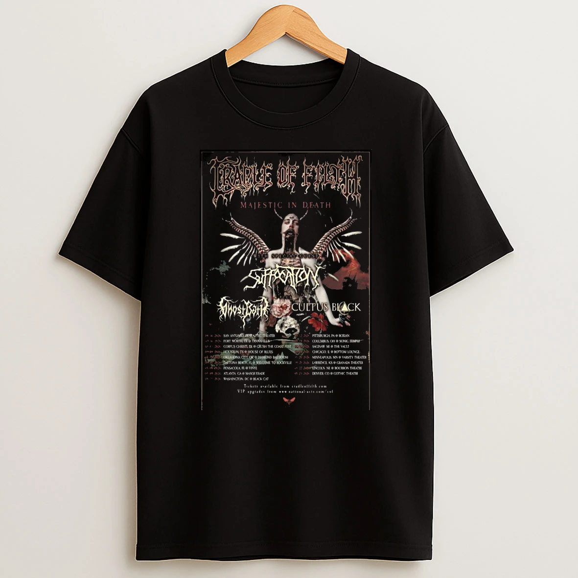 Cradle Of Filth Majestic In Death May Shows 2026 Shirts