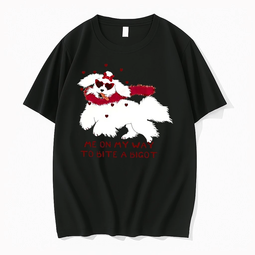 Cute Dog Valentine Me On My Way To Bite A Bigot Shirts