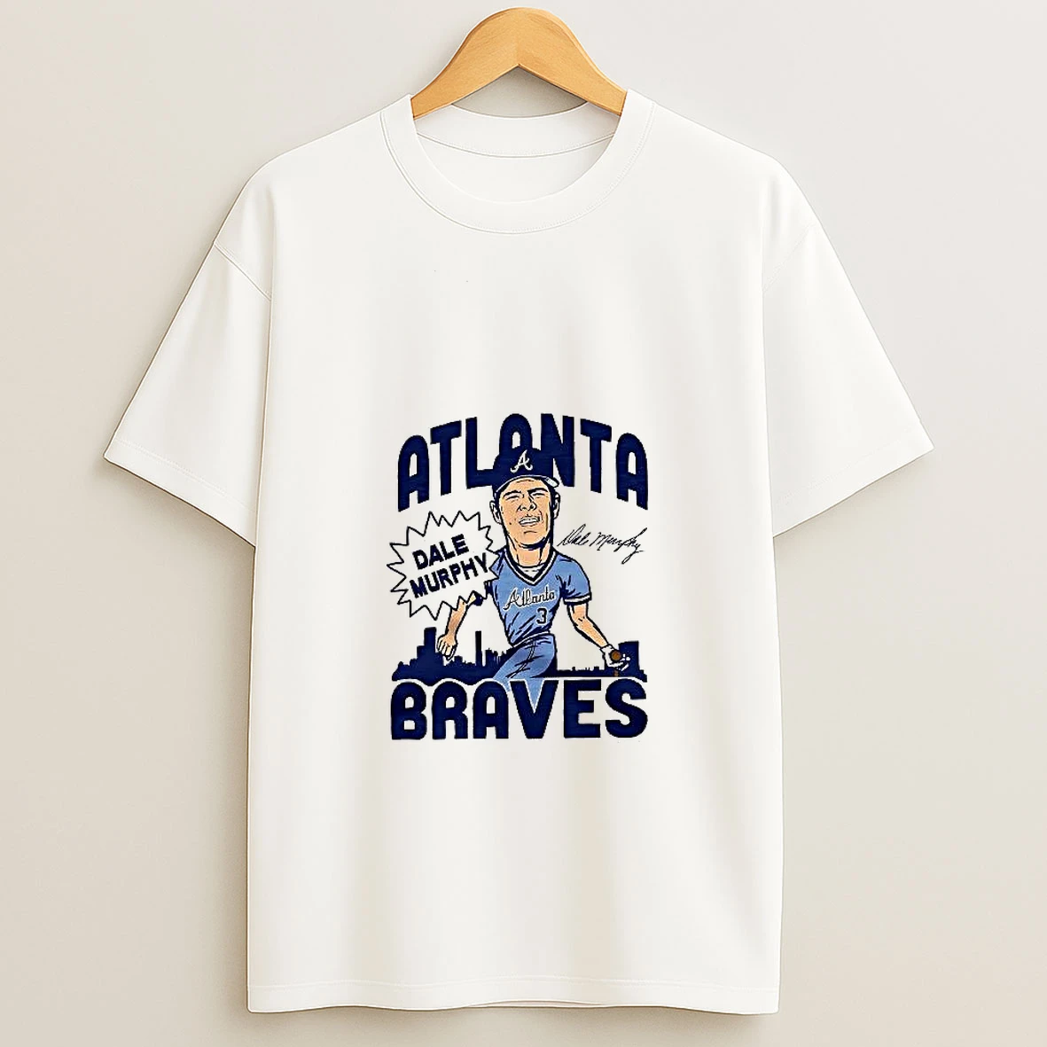 Dale Murphy Atlanta Braves Baseball Signature Caricatures Woman Shirts