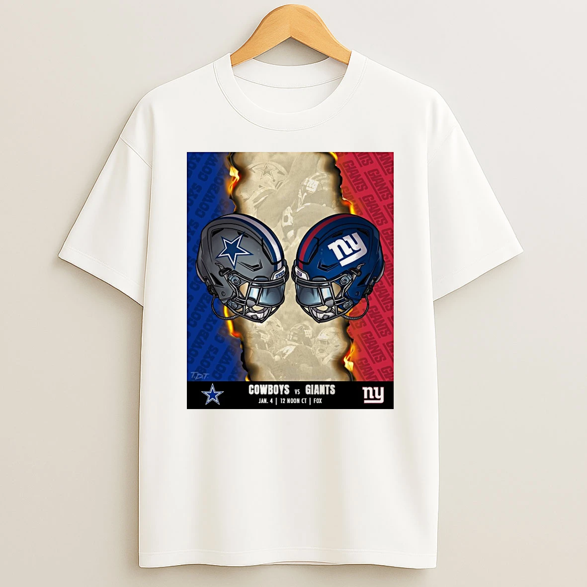 Dallas Cowboys Vs New York Giants January 4 2026 Fox Nfl Helmets Shirts