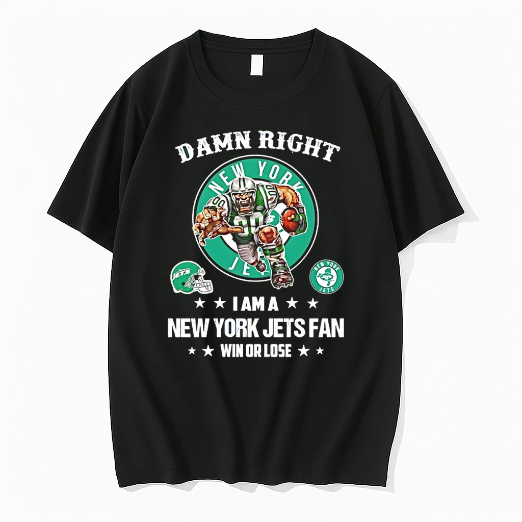 Damn Right I Am A New York Jets Fan Win Or Lose Mascot Shirts
