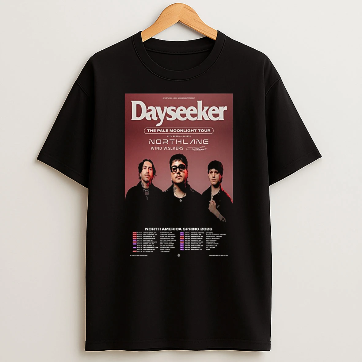 Dayseeker The Pale Moonlight Tour 2026 Shirts