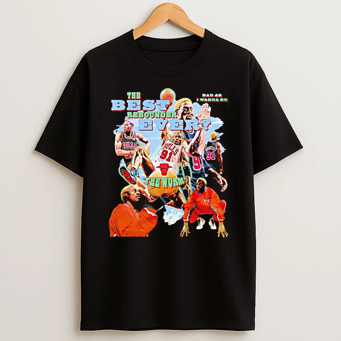 Dennis Rodman The Best Rebounder Ever The Worm Chicago Bulls Vintage Shirts