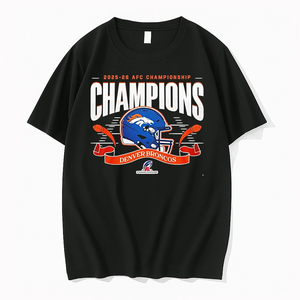 Denver Broncos 2025 26 Afc Championship Champions Stadium Helmet And Logos Shirts