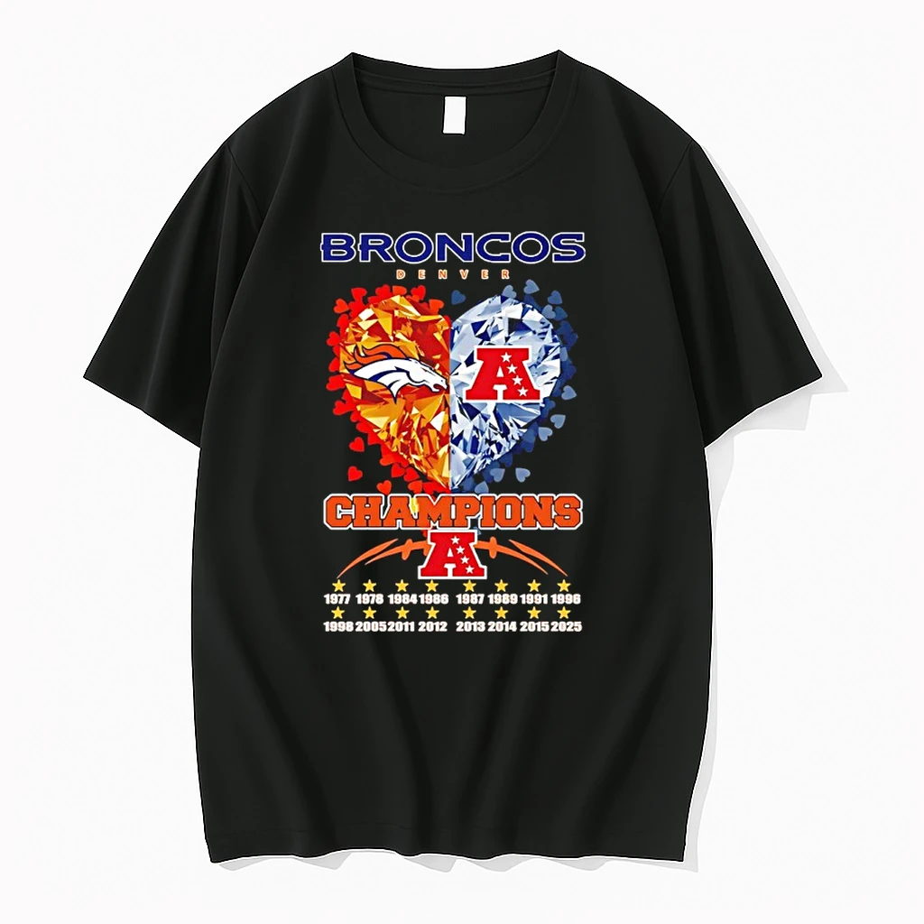 Denver Broncos 2026 Afc 16x Champions Diamond Heart Shirts