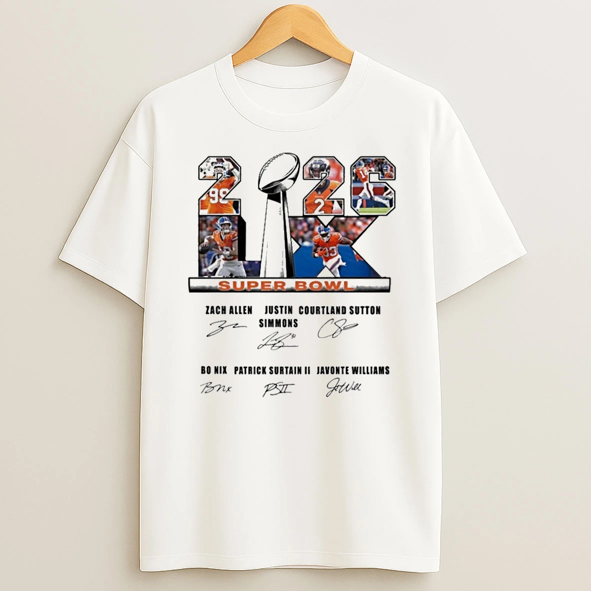 Denver Broncos Nfl Championship Super Bowl Lx 2026 Signatures Shirts