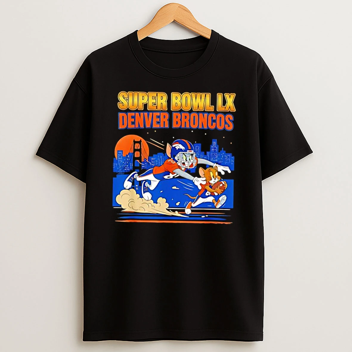 Denver Broncos Super Bowl Lx Tom And Jerry Tackles Shirts