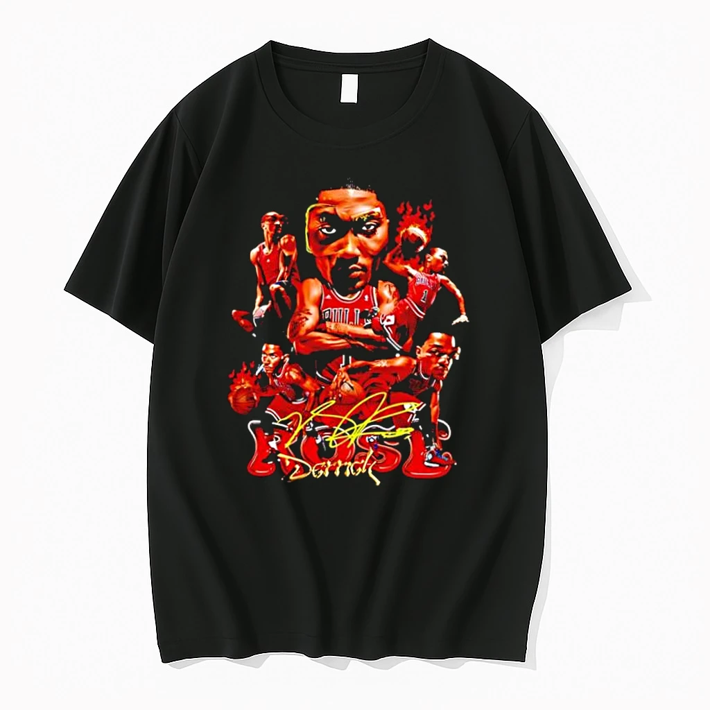 Derrick Rose Chicago Bulls Signature Action Montage Sports Shirts