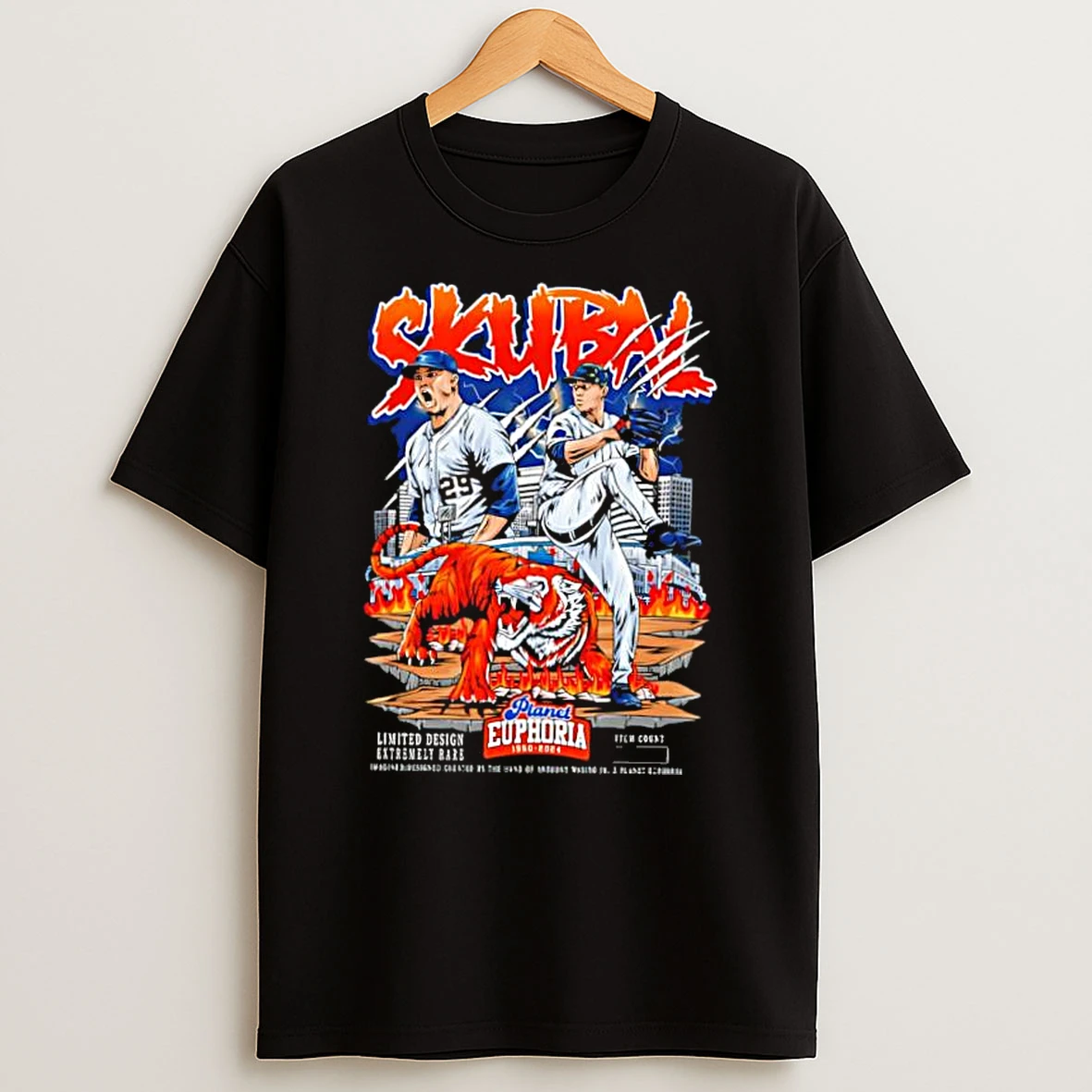 Detroit Tigers Tarik Skubal Hand Drawn Artwork Graphic Shirts