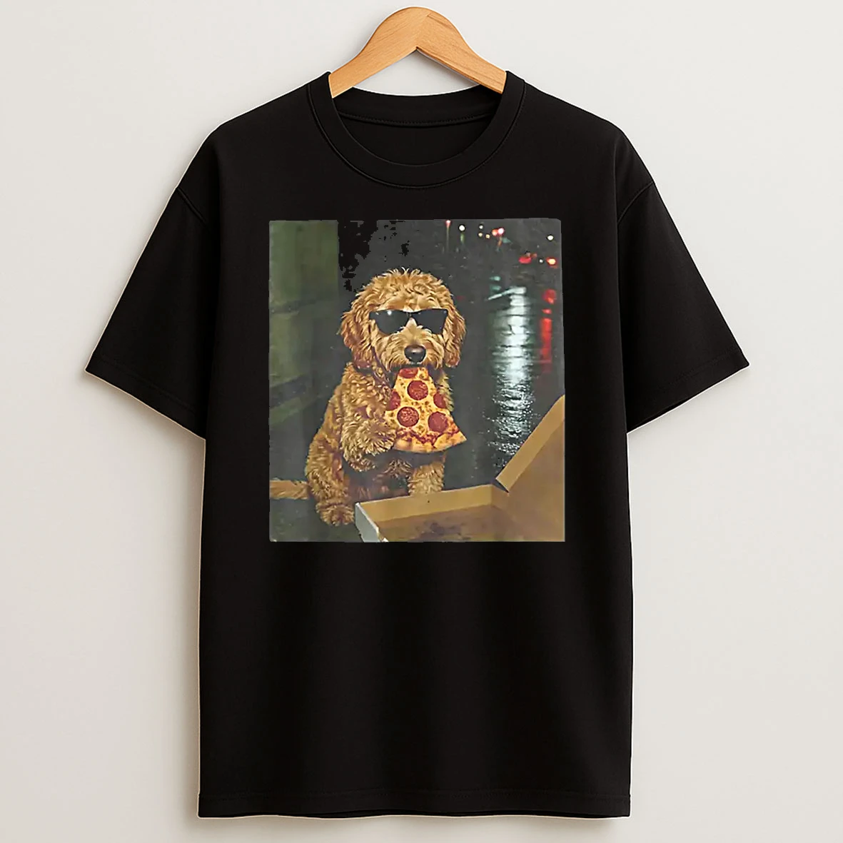 Dog Eating Pizza Goldendoodle Meme Shirts