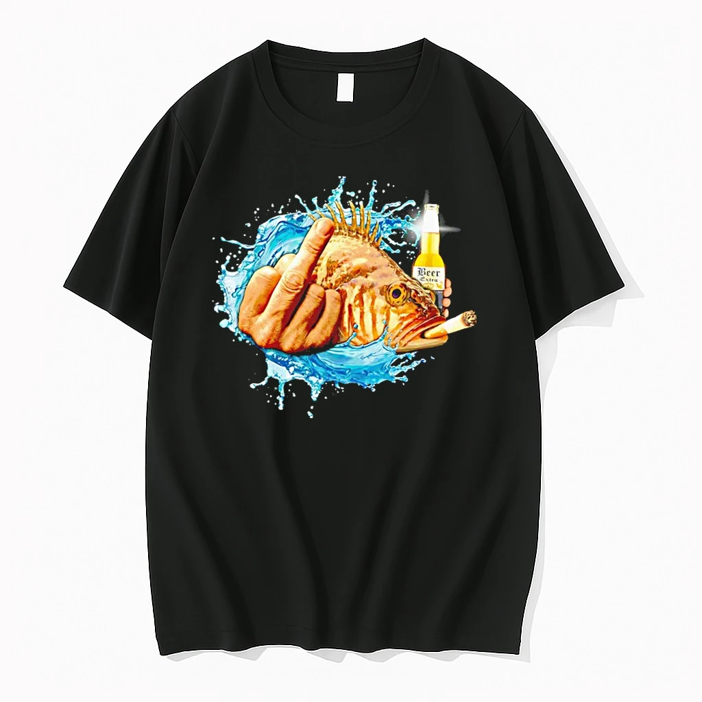Dope Ass Fish With Beer Graphic Shirts