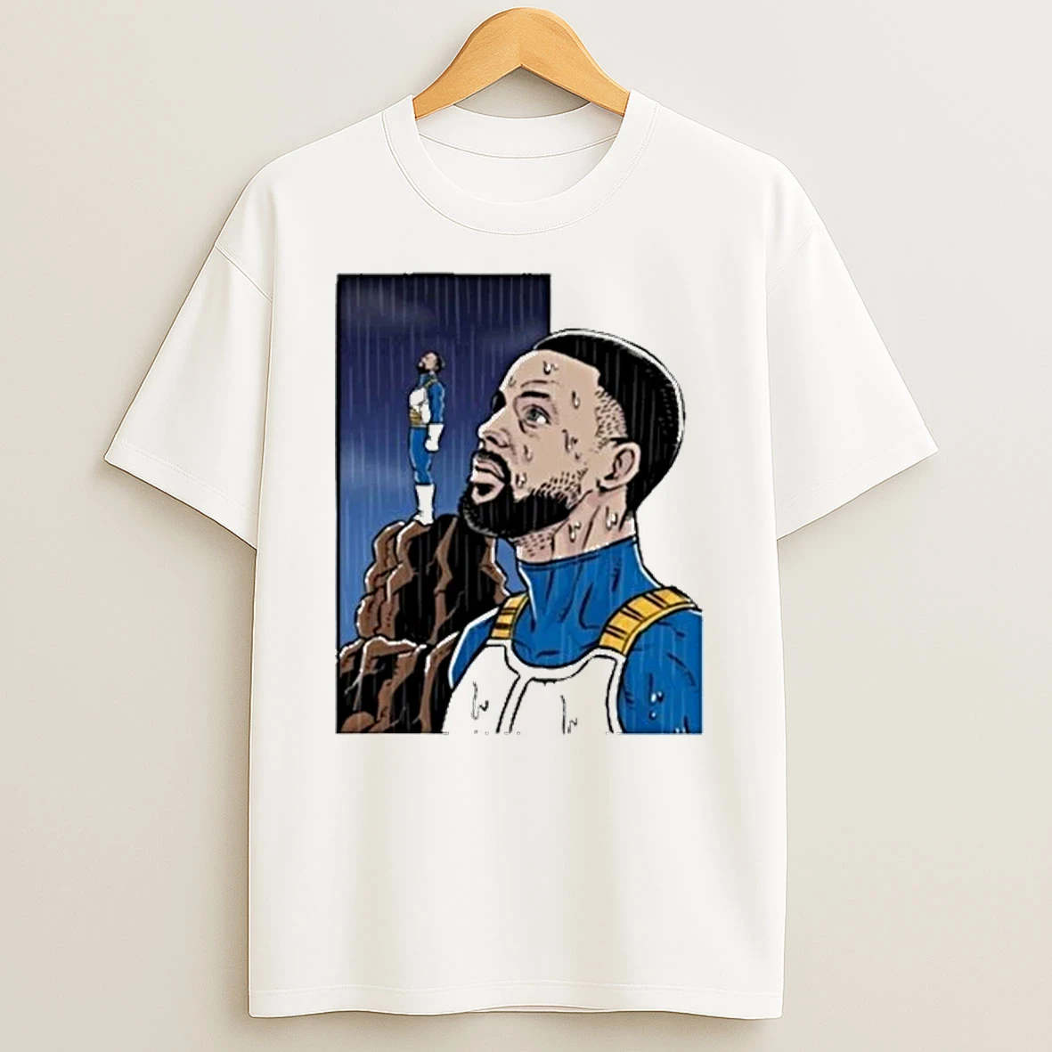 Dragon Ball Z Stephen Curry Vegeta Rainy Day Crossover Shirts