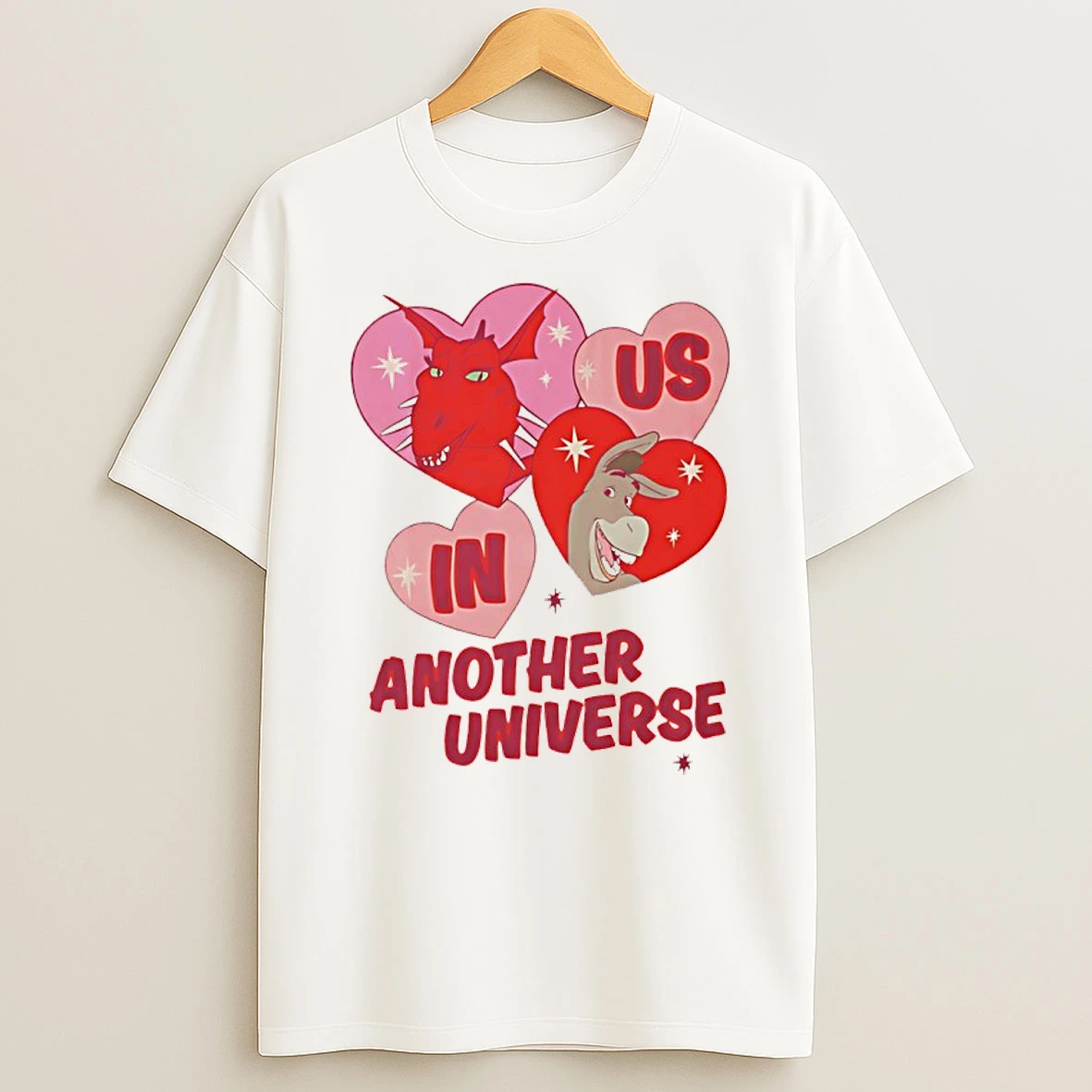 Dragon And Donkey Is In Another Universe Heart Valentines Shirts