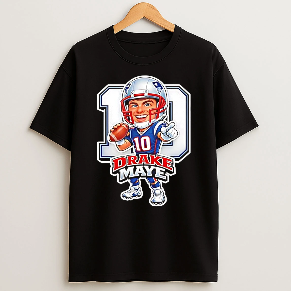 Drake Maye New England Patriots Football Caricature Shirts