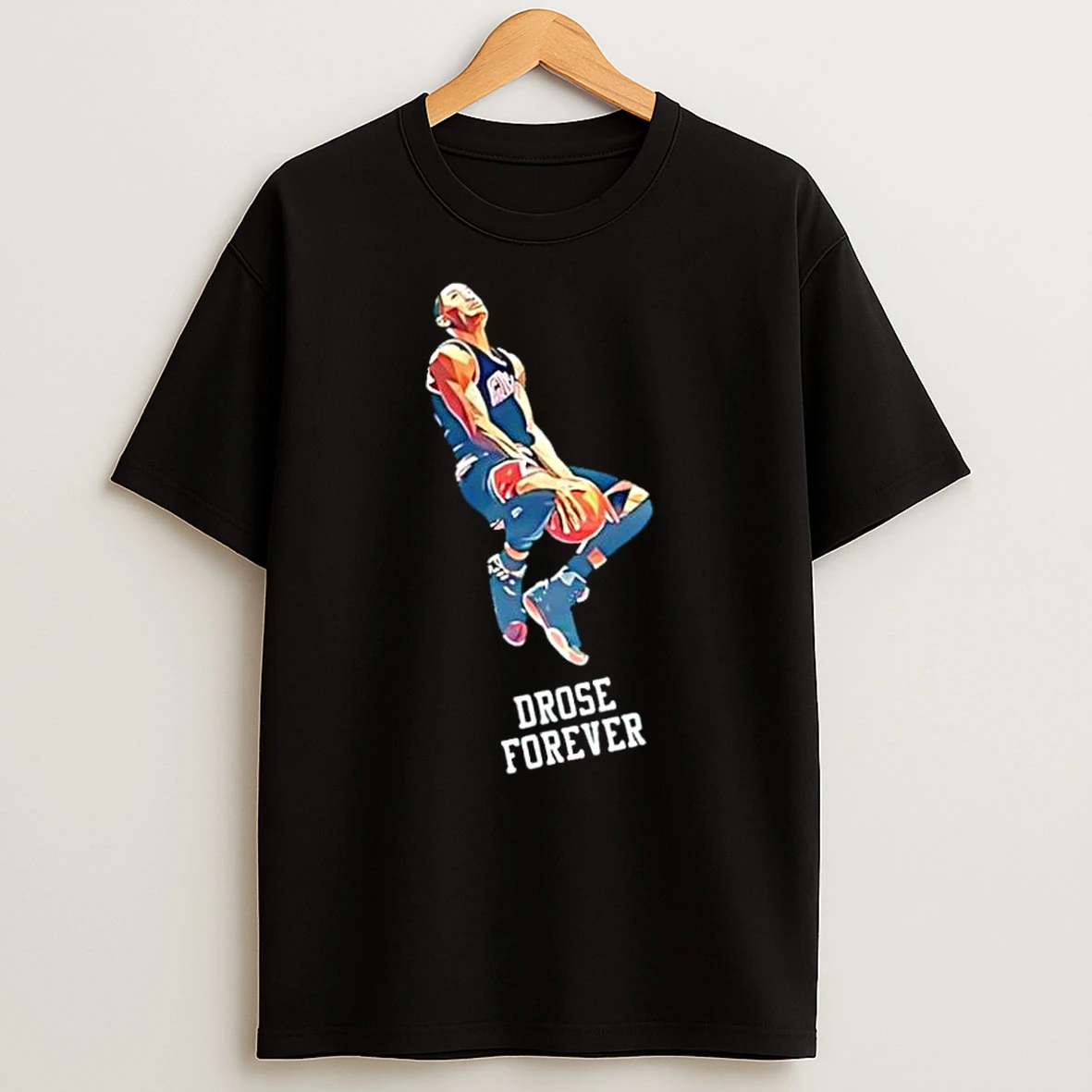 Drose Forever Chicago Bulls Slam Dunk Illustration Sports Shirts