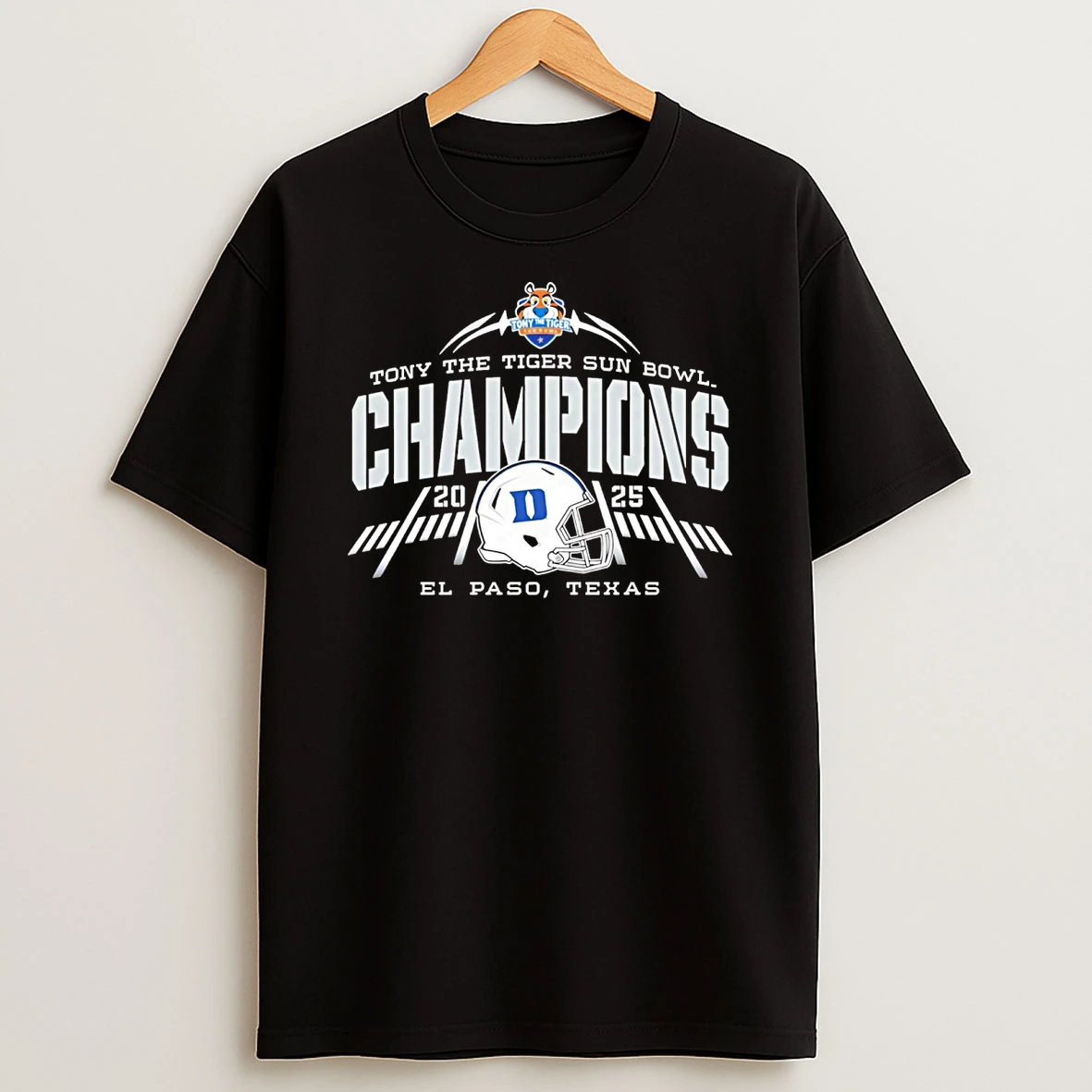 Duke Blue Devils 2025 Tony The Tiger Sun Bowl Champions El Paso Tx Shirts