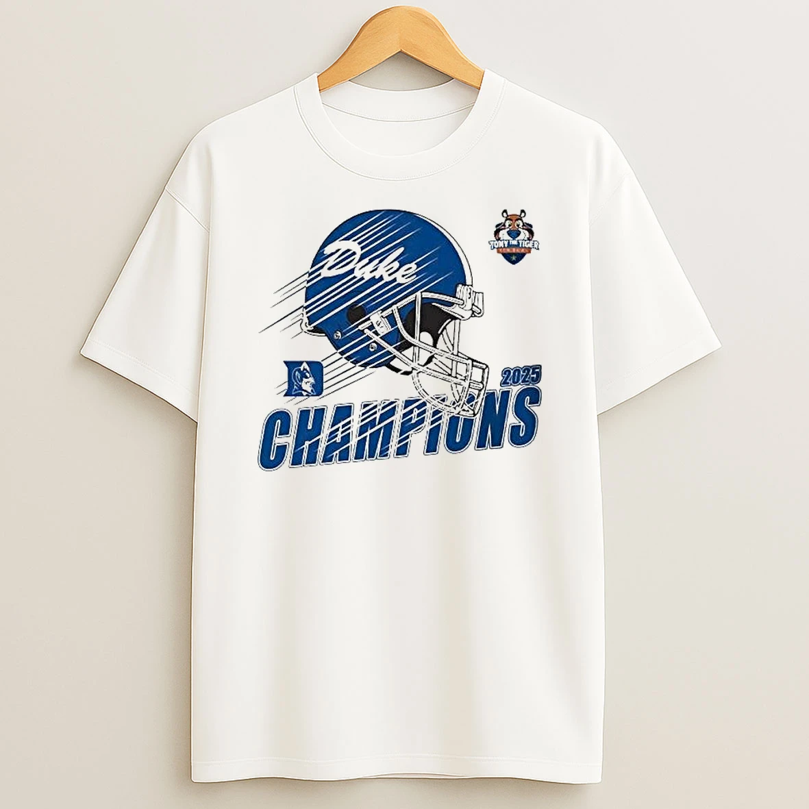 Duke Blue Devils Football Claim Champions 2025 Tony The Tiger Sun Bowl Helmet Shirts