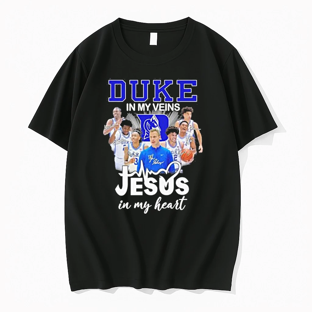 Duke Mens Basketball In My Veins Jesus In My Heart Shirts