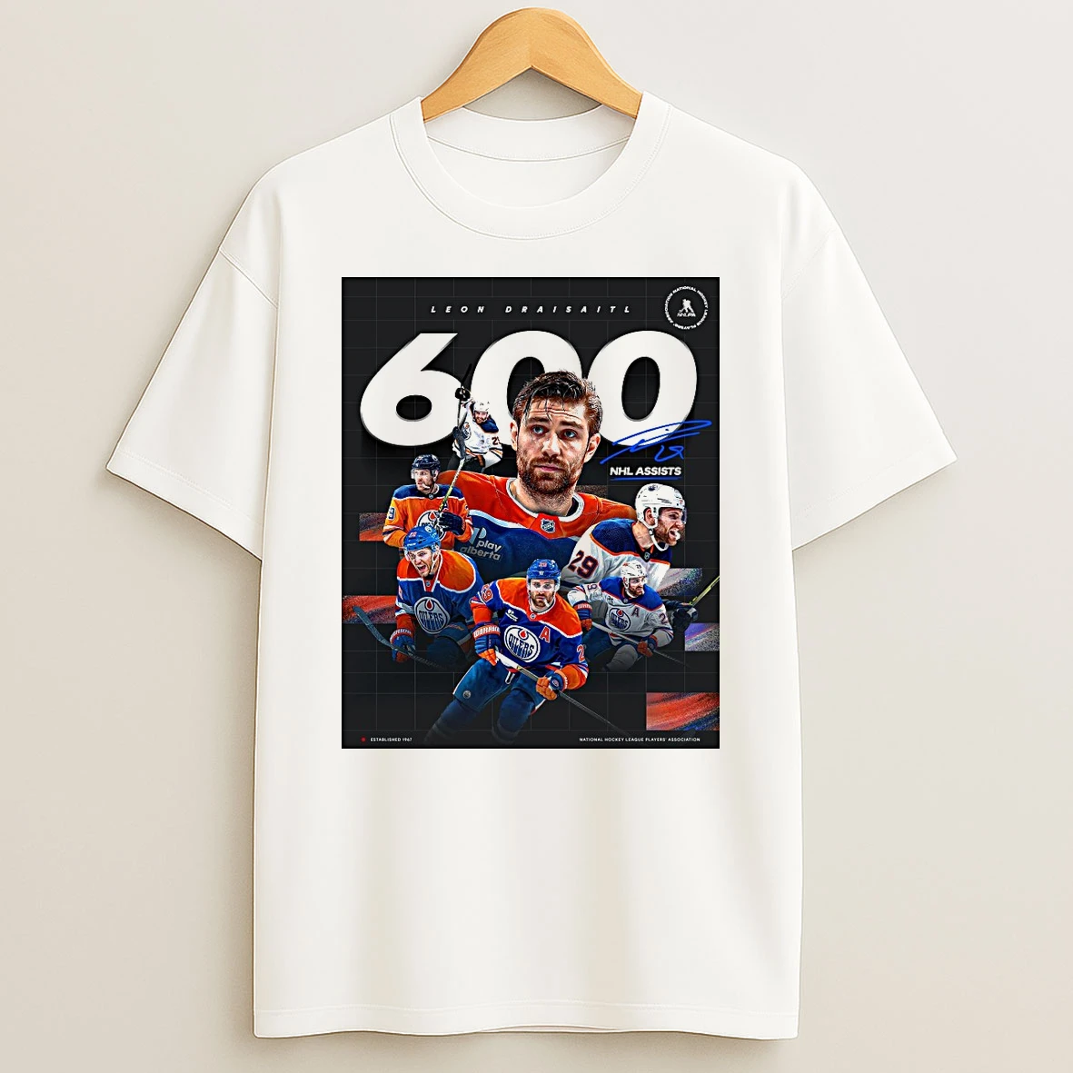 Edmonton Oilers Leon Draisaitl 600 Nhl Assists Signature Shirts