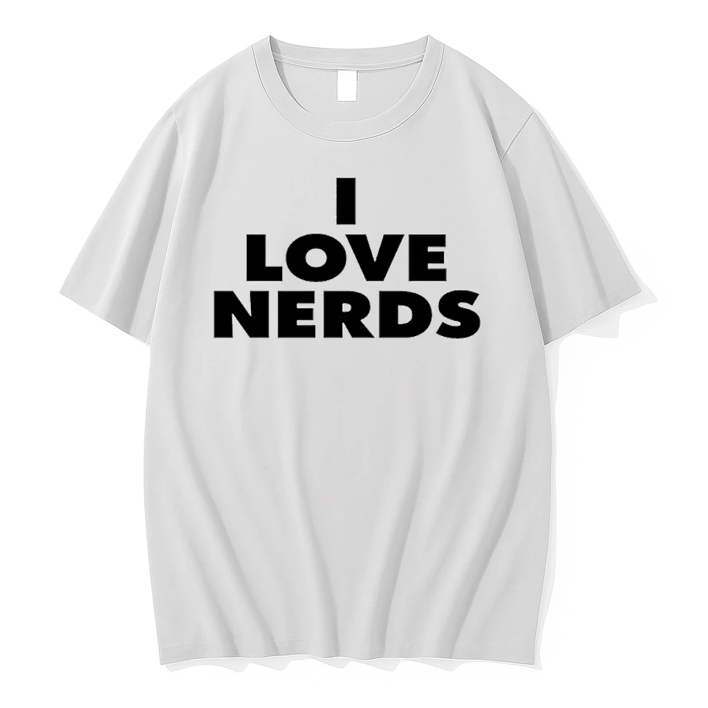 Emma Wearing I Love Nerds Shirts
