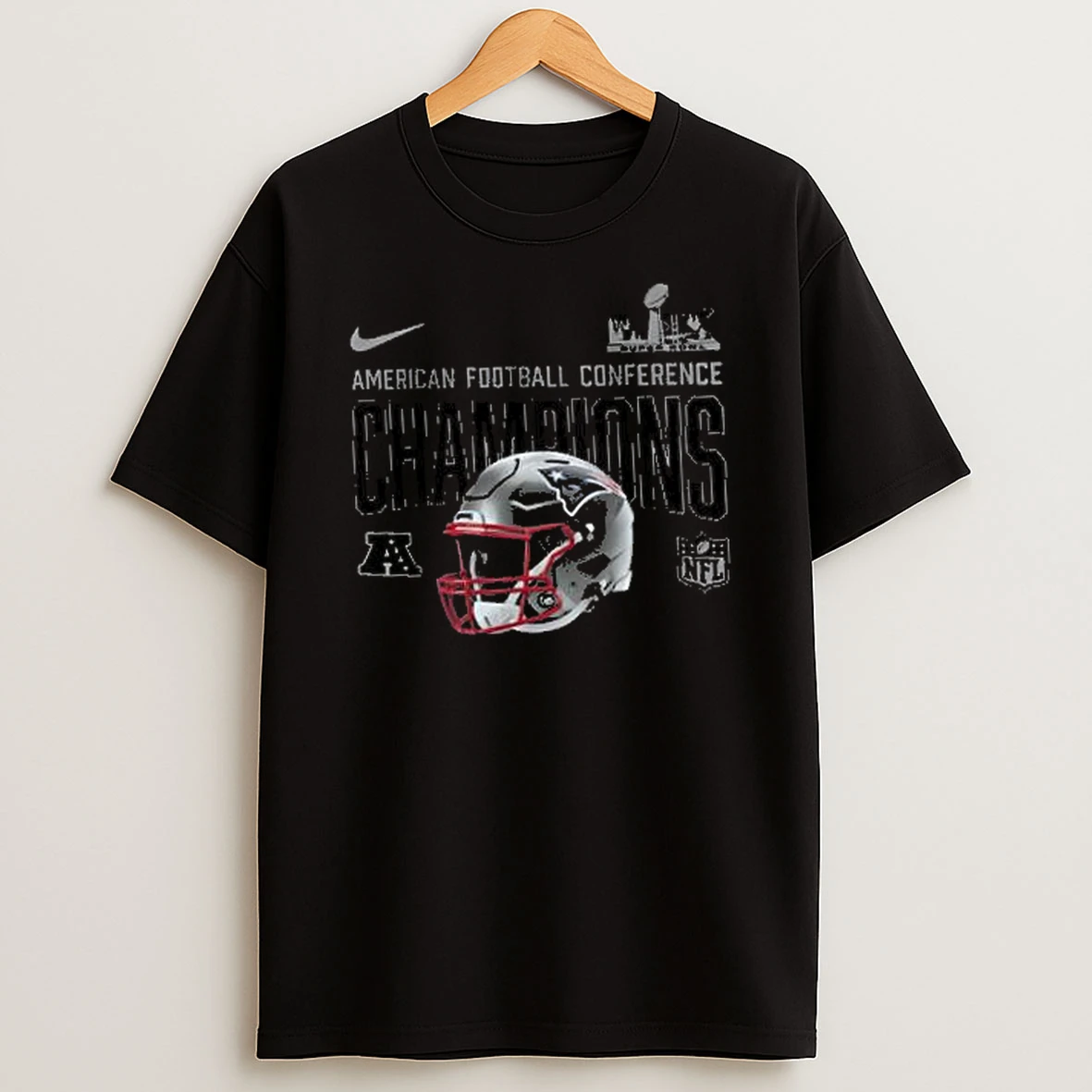England Patriots 2025 Afc Champions Glory Shield Helmet Shirts