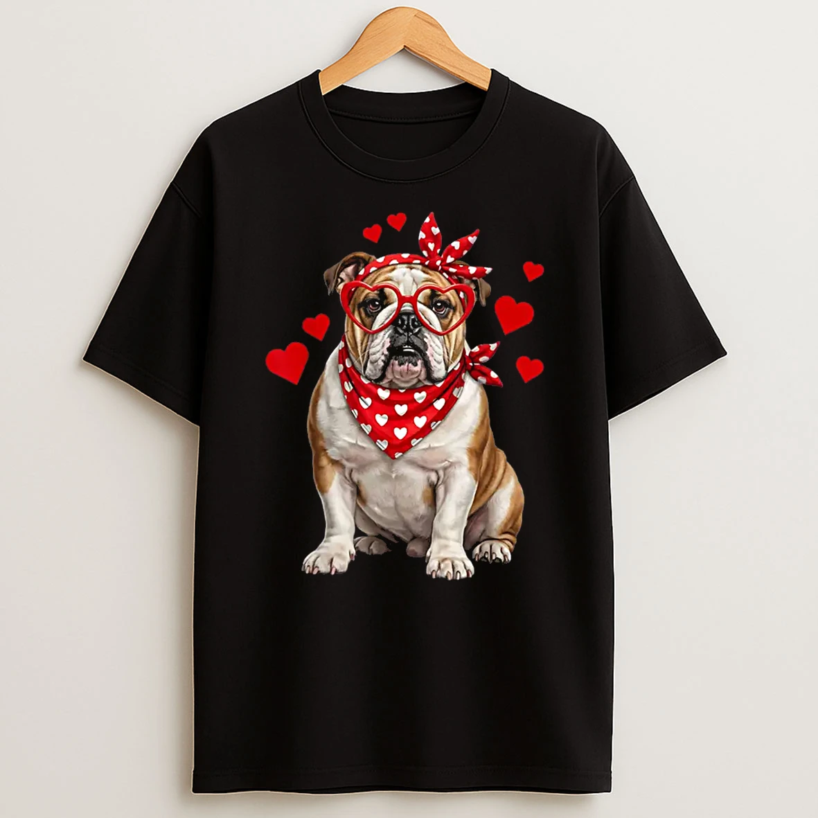 English Bulldog Valentines Day Dog Lover Heart Shirts