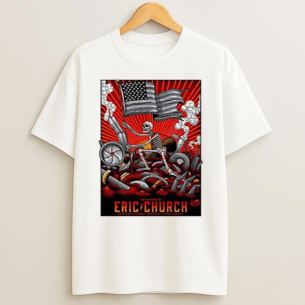 Eric Church Washington Dc Night 2 Anthem January 23rd The Free The Machine Tour 2026 Shirts