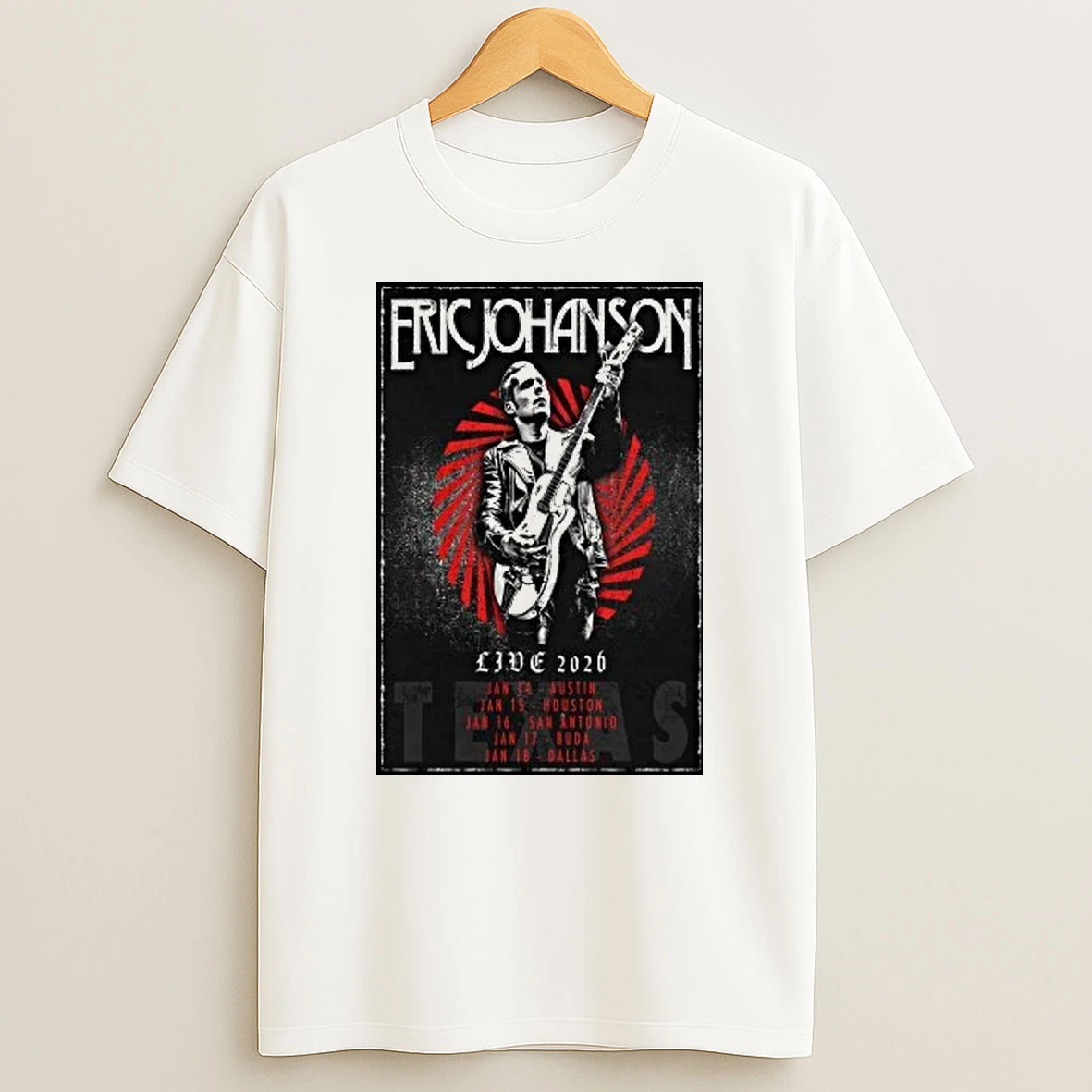 Eric Johanson Tour Jan 2026 Texas Shirts