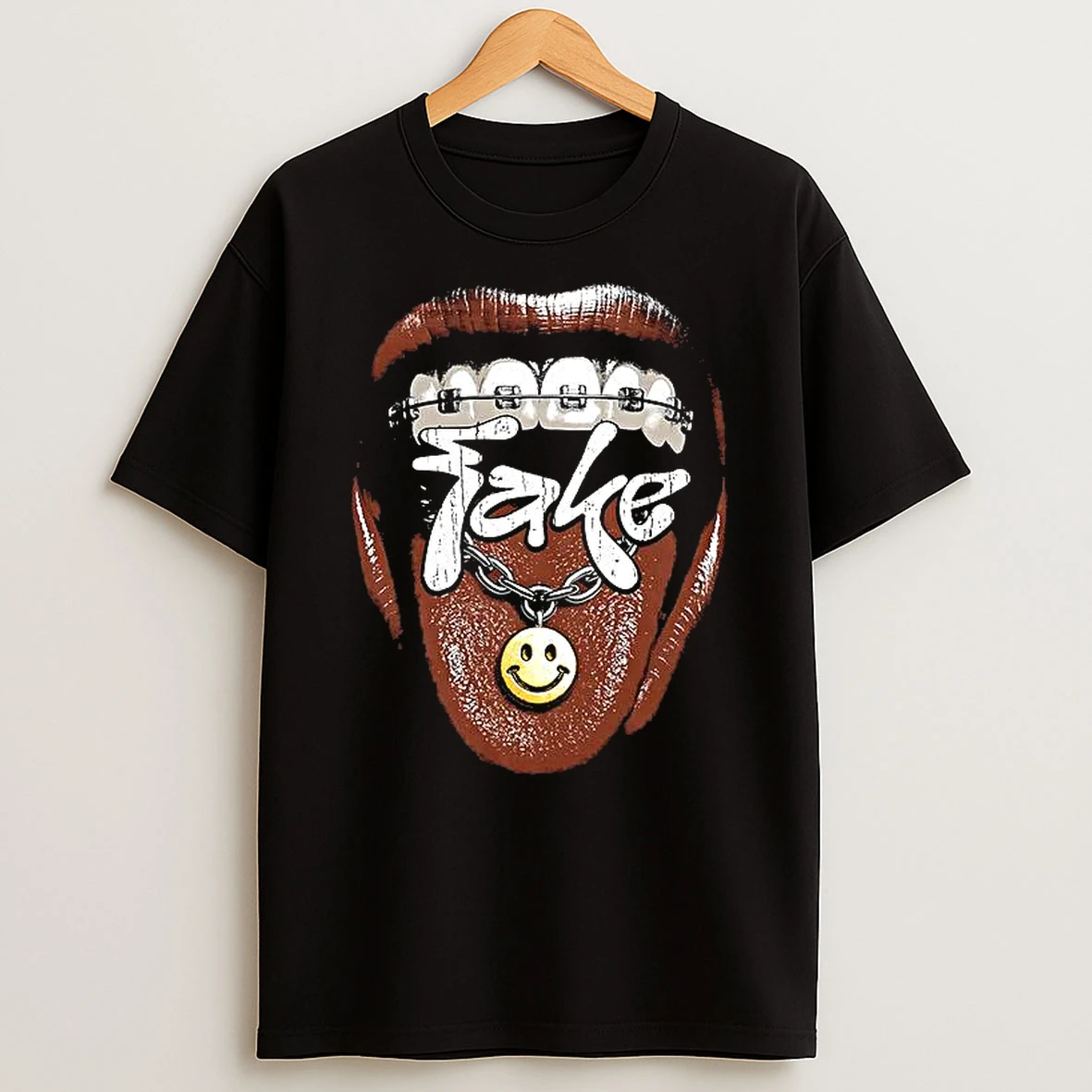 Fake Smile Braces Mouth Gothic Dark Art Woman Shirts