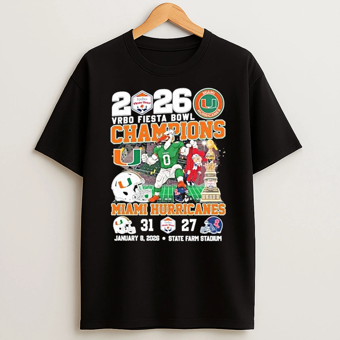 Fiesta Bowl Champions Miami Beat Ole Miss Cfp Shirts
