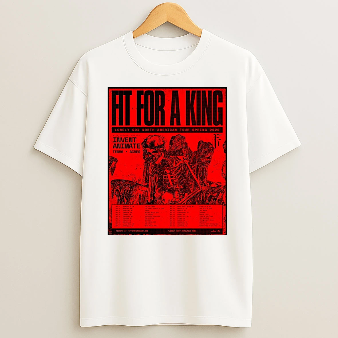 Fit For A King Lonely God North American Tour Spring 2026 Shirts