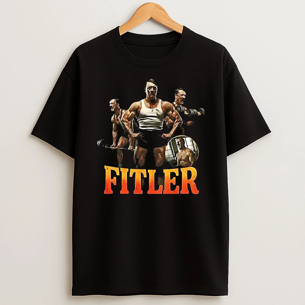 Fitler Hitler Bodybuilding Caricature Woman Shirts