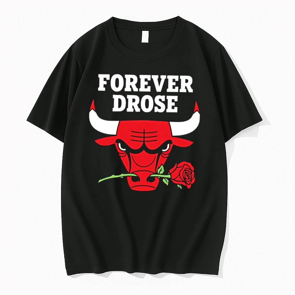 Forever Drose Chicago Bulls Logo Red Rose Basketball Shirts