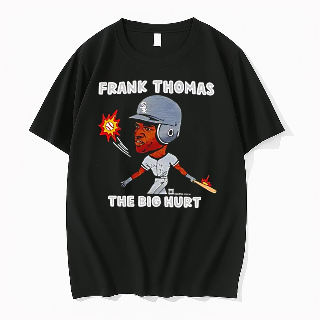 Frank Thomas Chicago White Sox 35 Baseball Player Caricature Big Head Hitting Ball The Big Hurt Shirts