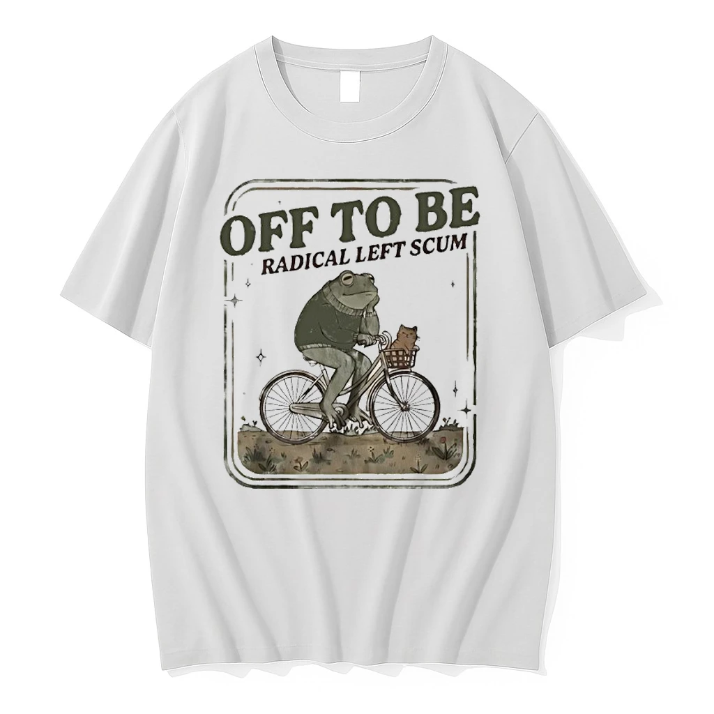 Frog Bicycle Off To Be Radical Left Scum Meme Shirts