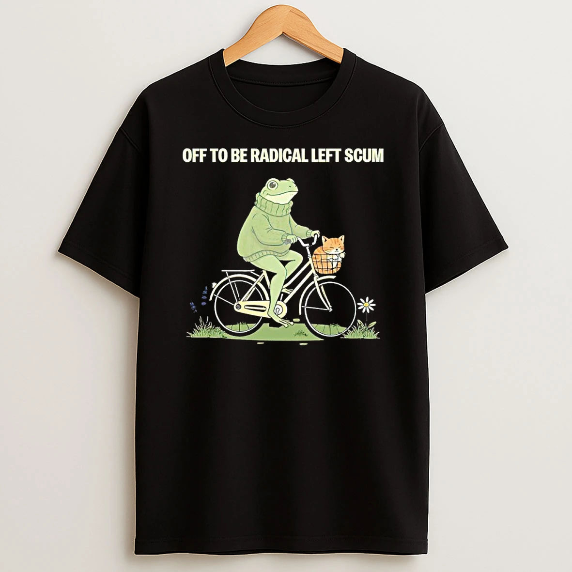 Frog Riding Bike With Cat Off To Be Radical Left Scum Shirts