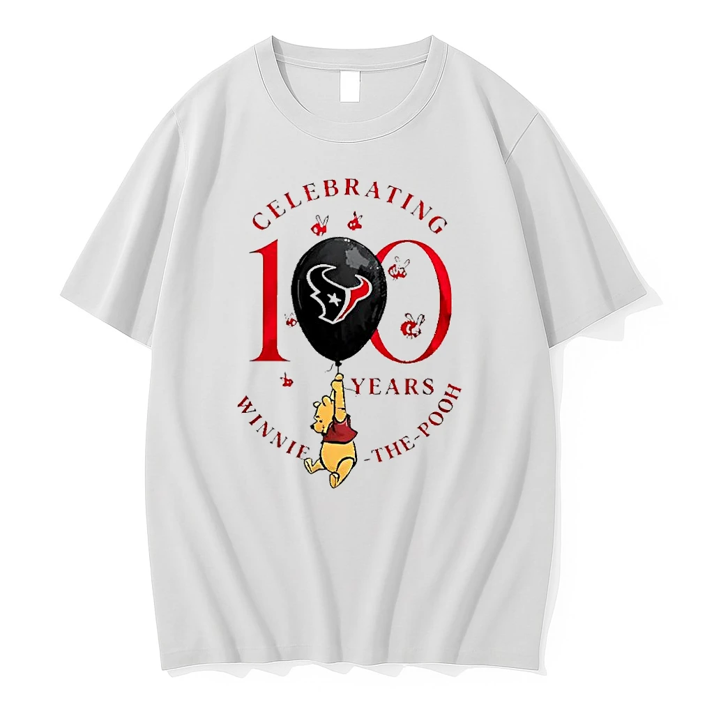 Funny Houston Texans X Winnie The Pooh 100th Anniversary Shirts