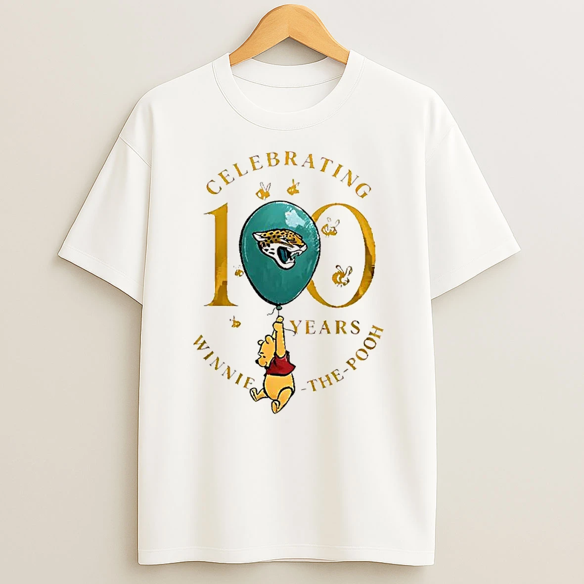 Funny Jacksonville Jaguars X Winnie The Pooh 100th Anniversary Shirts