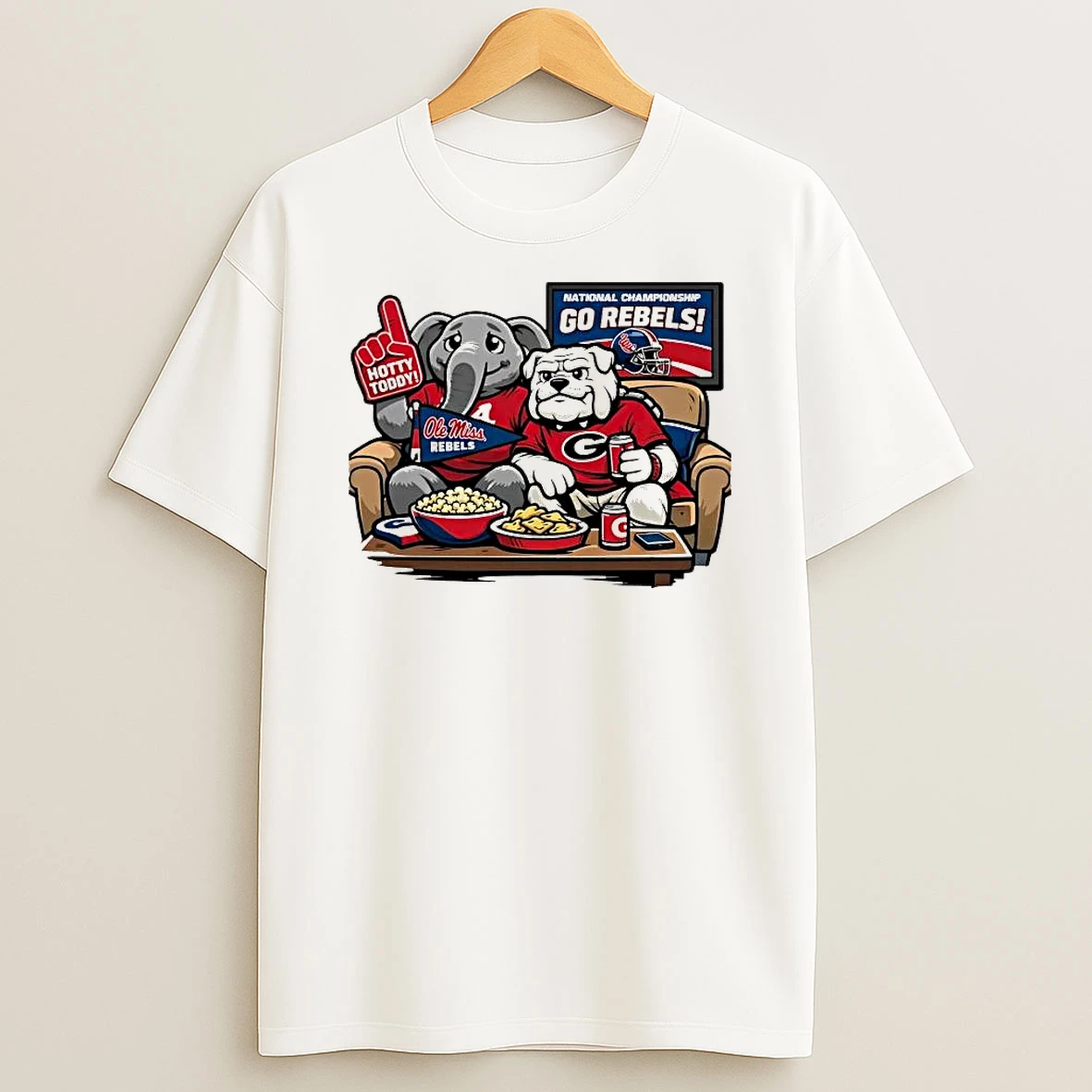 Georgia And Alabama Rooting Ole Miss Mascot Shirts