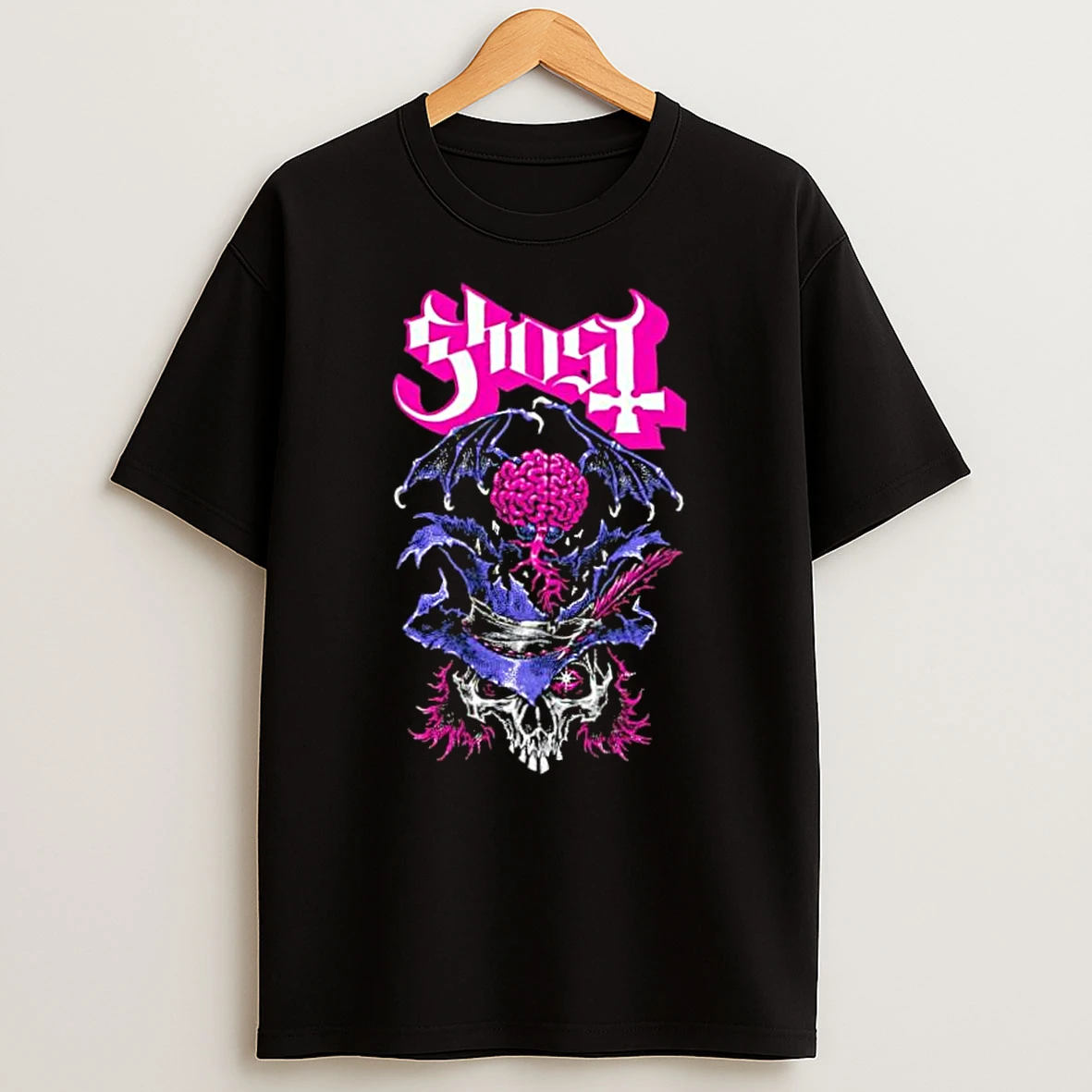 Ghost Bat In The Brain Skull Shirts