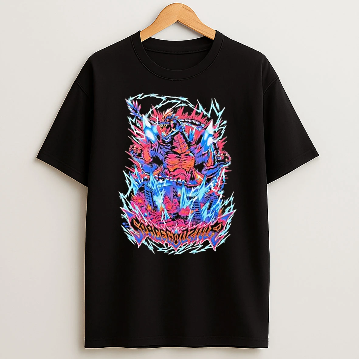 Ghost Space Godzilla Lightning Graphic Shirts