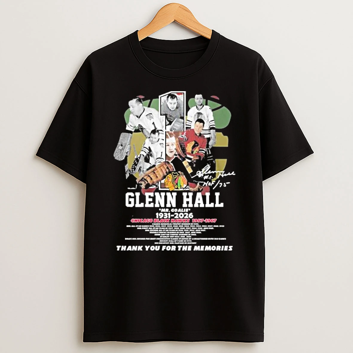 Glenn Hall Mr Goalie 1931 2026 Chicago Blackhawks Shirts