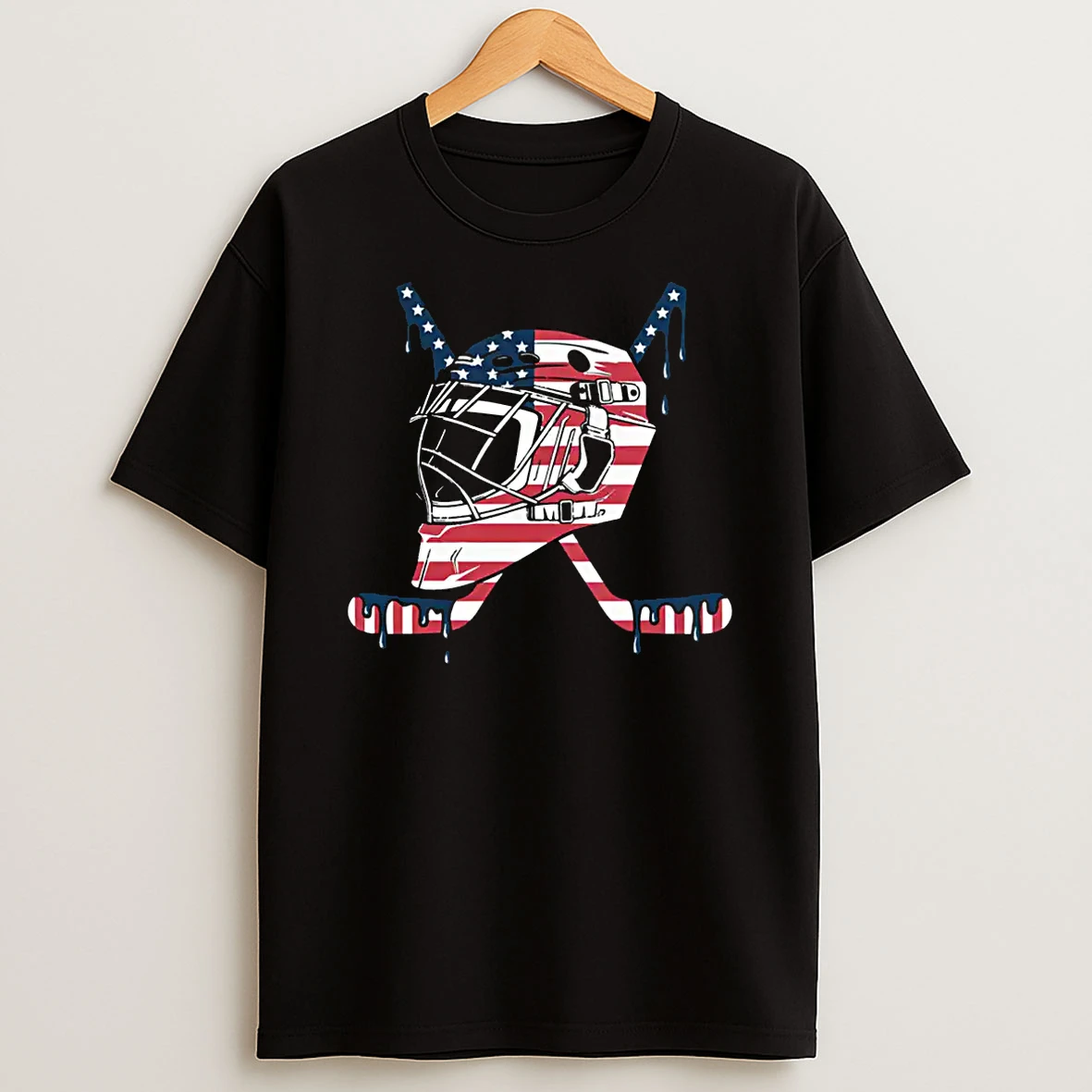 Goalie Helmet Hockey Icecream Drip American Flag Shirts