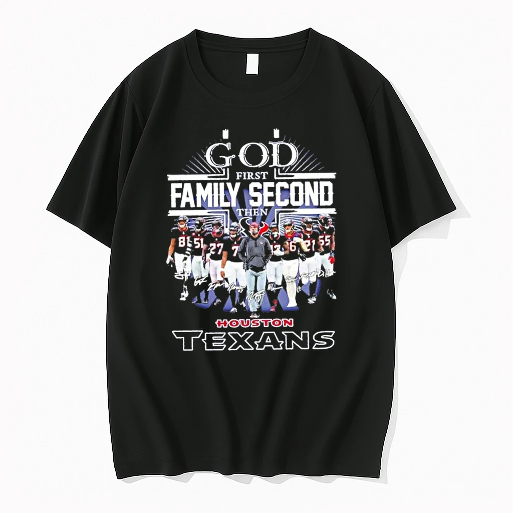 God First Family Second Then Houston Texans Team Players Shirts
