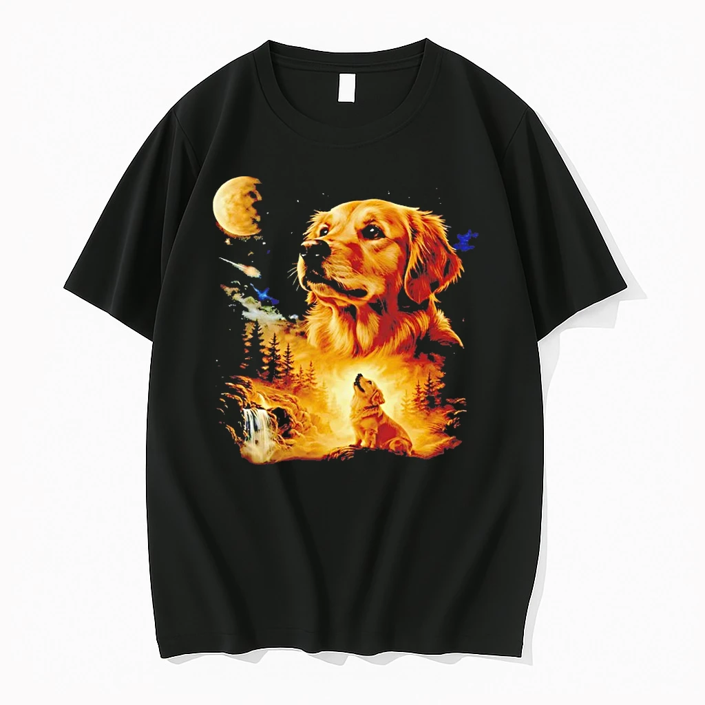 Golden Retriever Howling To The Moon Vintage Shirts
