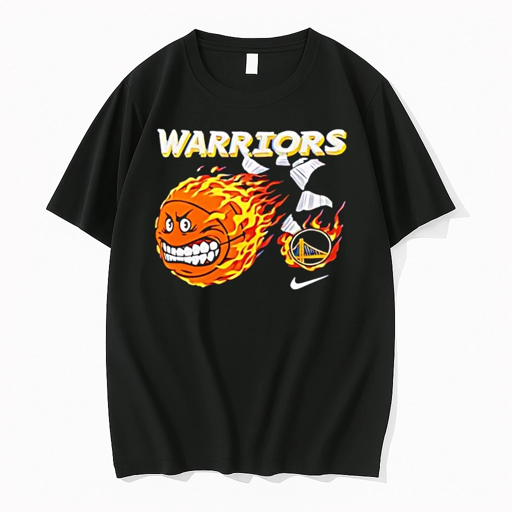 Golden State Warriors Cartoon Ball Fire Shirts