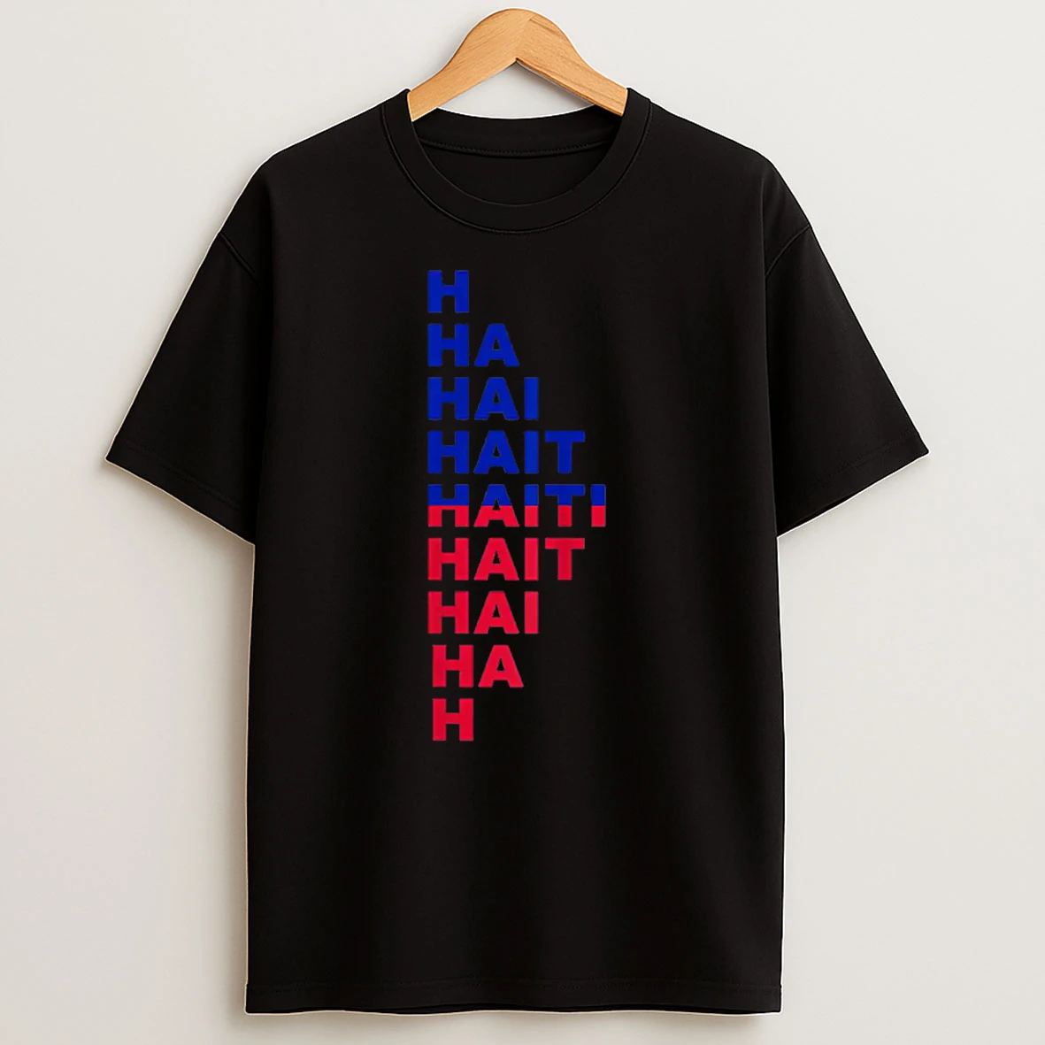 Haiti Patriotic Vertical Letter Design Mayo Shirts